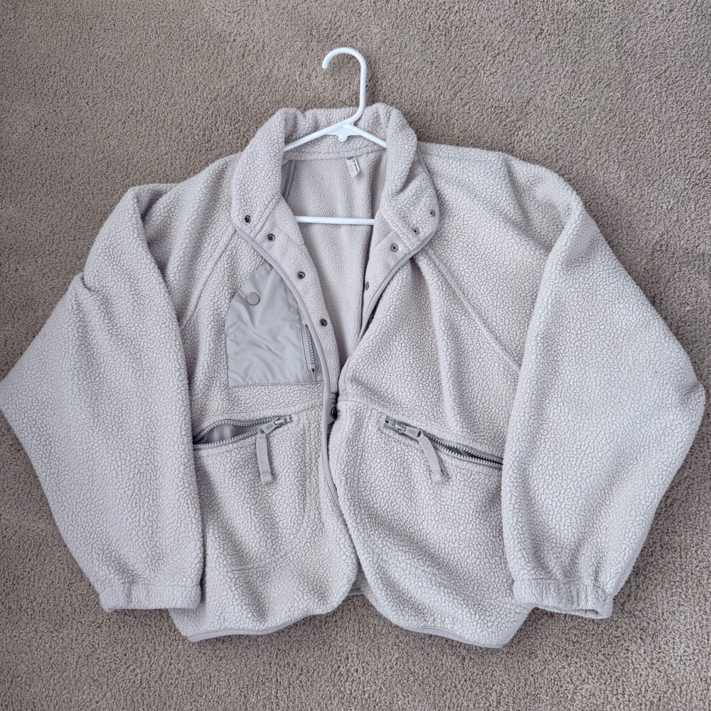 Free People Fleece Jacket in Canvas